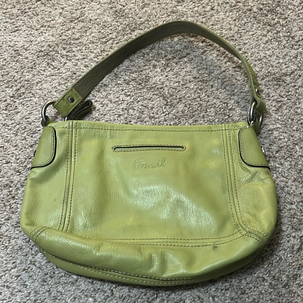 Vintage Fossil Lime Green Over the Shoulder Bag